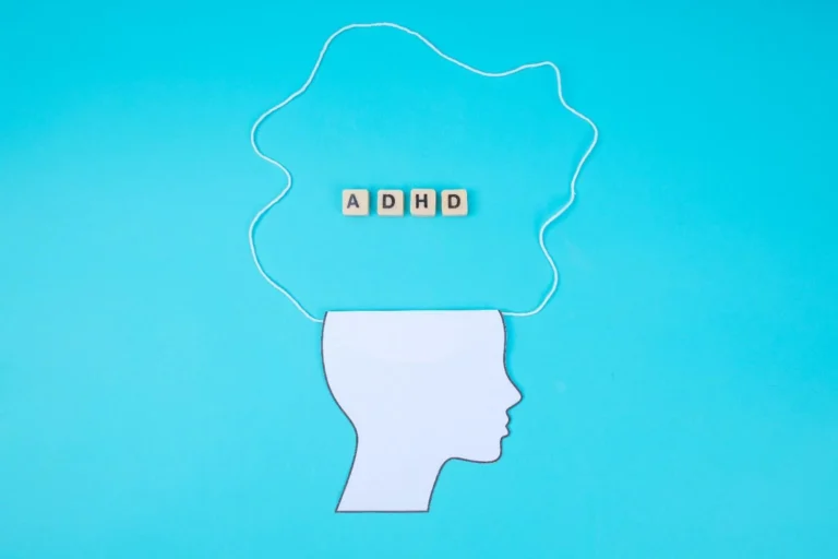 ADHD And Depression concept showing brain focus issues and mental health connection